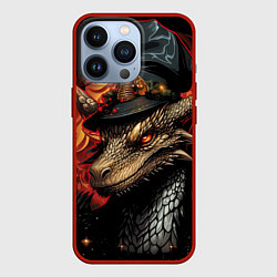 Чехол для iPhone 13 Pro Дракон зимнего леса, цвет: 3D-красный