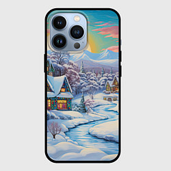 Чехол для iPhone 13 Pro Заснеженный лес чудес, цвет: 3D-черный