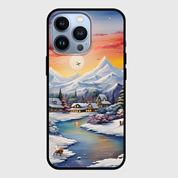 Чехол для iPhone 13 Pro Зимнее кружево праздника, цвет: 3D-черный