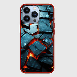 Чехол для iPhone 13 Pro Камни в лаве, цвет: 3D-красный