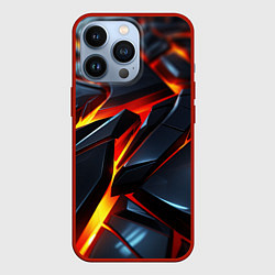 Чехол для iPhone 13 Pro Плиты в лаве, цвет: 3D-красный