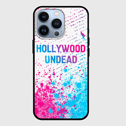 Чехол iPhone 13 Pro Hollywood Undead neon gradient style посередине