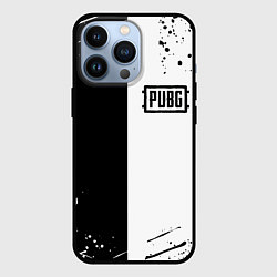 Чехол для iPhone 13 Pro Pubg чернобелые краски, цвет: 3D-черный