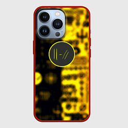Чехол для iPhone 13 Pro Twenty one pilots yellow music, цвет: 3D-красный