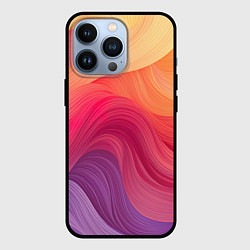 Чехол для iPhone 13 Pro Желтый красный фиолетовый градиент, цвет: 3D-черный