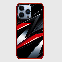 Чехол для iPhone 13 Pro Red black abstract, цвет: 3D-красный