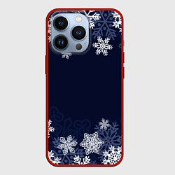 Чехол для iPhone 13 Pro Воздушные снежинки, цвет: 3D-красный