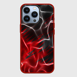 Чехол для iPhone 13 Pro Дым и красные текстуры, цвет: 3D-красный