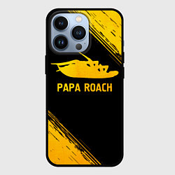 Чехол для iPhone 13 Pro Papa Roach - gold gradient, цвет: 3D-черный