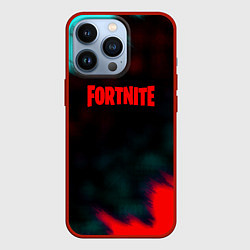 Чехол для iPhone 13 Pro Fortnite неон эпик, цвет: 3D-красный