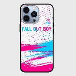 Чехол для iPhone 13 Pro Fall Out Boy neon gradient style посередине, цвет: 3D-черный