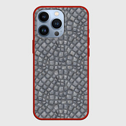 Чехол для iPhone 13 Pro Мостовая текстура, цвет: 3D-красный