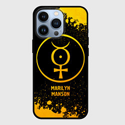 Чехол для iPhone 13 Pro Marilyn Manson - gold gradient, цвет: 3D-черный