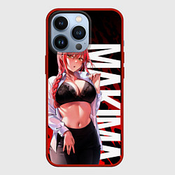 Чехол для iPhone 13 Pro Макима в офисной одежде, цвет: 3D-красный
