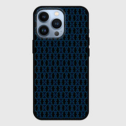 Чехол для iPhone 13 Pro Узоры чёрно-синий паттерн, цвет: 3D-черный
