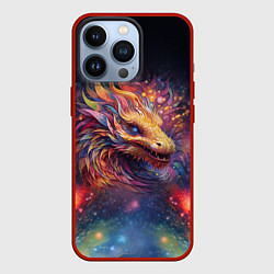 Чехол для iPhone 13 Pro Космический дракон - символ года, цвет: 3D-красный