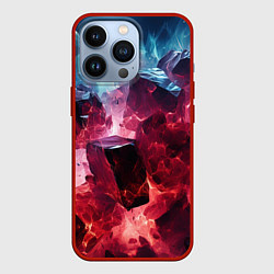 Чехол для iPhone 13 Pro Кубы в красном и фиолетовом дыме, цвет: 3D-красный