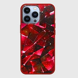 Чехол для iPhone 13 Pro Красное разбитое стекло, цвет: 3D-красный