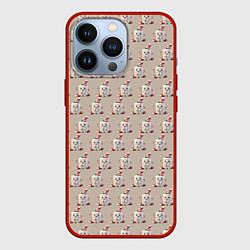 Чехол для iPhone 13 Pro Зефирный снеговик, цвет: 3D-красный