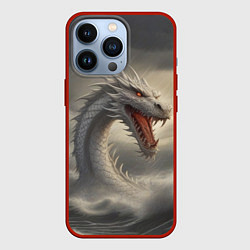 Чехол для iPhone 13 Pro Дракон в воде, цвет: 3D-красный
