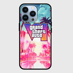 Чехол для iPhone 13 Pro Gta 6 logo vice city style, цвет: 3D-черный