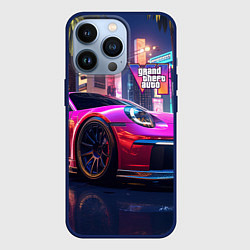 Чехол для iPhone 13 Pro GTA 6 auto, цвет: 3D-тёмно-синий