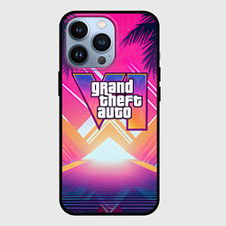 Чехол для iPhone 13 Pro GTA6 hot summer Vaporwave, цвет: 3D-черный