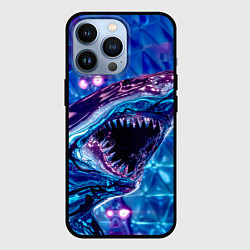 Чехол для iPhone 13 Pro Фиолетовая акула, цвет: 3D-черный