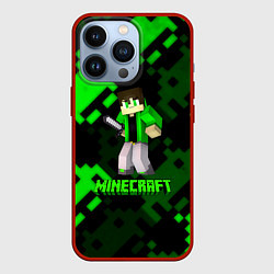 Чехол для iPhone 13 Pro Minecraft персонаж из игры, цвет: 3D-красный