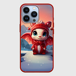 Чехол для iPhone 13 Pro Новогодний дракон 2024 год, цвет: 3D-красный
