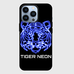 Чехол для iPhone 13 Pro Tiger neon art, цвет: 3D-черный