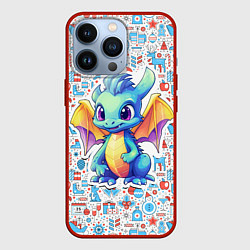 Чехол для iPhone 13 Pro Дракон милый новогодний 2024 символ года, цвет: 3D-красный