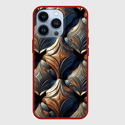 Чехол для iPhone 13 Pro Деревянные узоры щита, цвет: 3D-красный