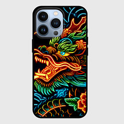 Чехол для iPhone 13 Pro Japanese neon dragon - irezumi, цвет: 3D-черный