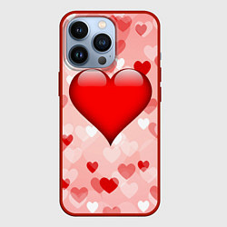 Чехол для iPhone 13 Pro Огромное сердце, цвет: 3D-красный