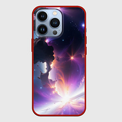Чехол для iPhone 13 Pro Космическая вспышка, цвет: 3D-красный