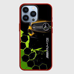 Чехол для iPhone 13 Pro Мерседес AMG тёмный, цвет: 3D-красный