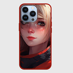Чехол для iPhone 13 Pro Русская милая девушка в стиле аниме, цвет: 3D-красный