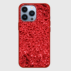 Чехол iPhone 13 Pro Светящиеся объемные сердечки
