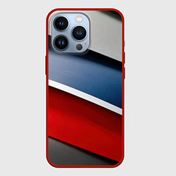 Чехол для iPhone 13 Pro Разноцветная полосы абстракция, цвет: 3D-красный