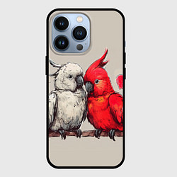 Чехол iPhone 13 Pro Влюбленные попугаи 14 февраля