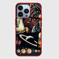 Чехол для iPhone 13 Pro GTA space art, цвет: 3D-красный