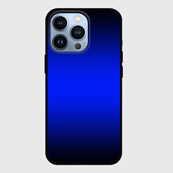 Чехол для iPhone 13 Pro Градиент чёрно-сине-чёрный, цвет: 3D-черный