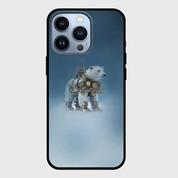 Чехол для iPhone 13 Pro Белый северный медведь в стиле стимпанк, цвет: 3D-черный