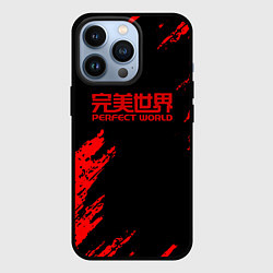 Чехол для iPhone 13 Pro Perfectworld красные краски, цвет: 3D-черный