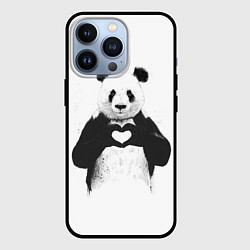 Чехол для iPhone 13 Pro Panda love, цвет: 3D-черный