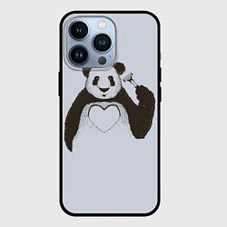 Чехол для iPhone 13 Pro Panda love art, цвет: 3D-черный