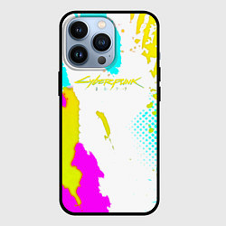 Чехол для iPhone 13 Pro Cyberpunk 2077 краски, цвет: 3D-черный