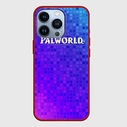 Чехол для iPhone 13 Pro Palworld лого на яркой мозаике, цвет: 3D-красный