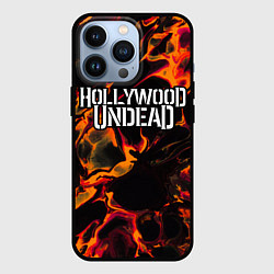 Чехол для iPhone 13 Pro Hollywood Undead red lava, цвет: 3D-черный